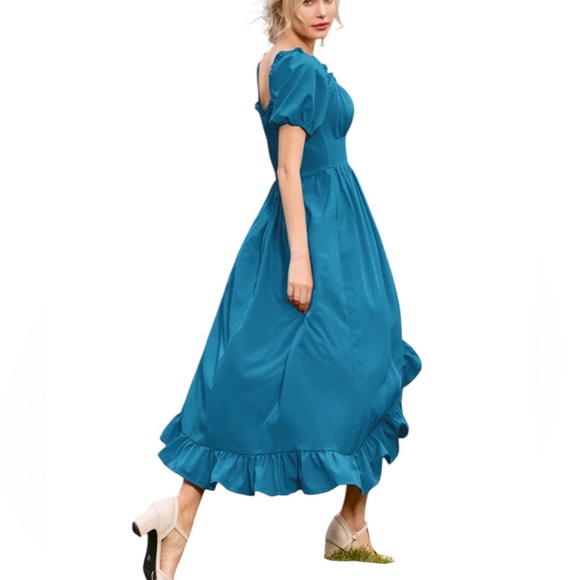 Scarlett Darkness Milkmaid Steampunk Fairy Dress L Smocked Ruffles Victorian - Picture 16 of 16